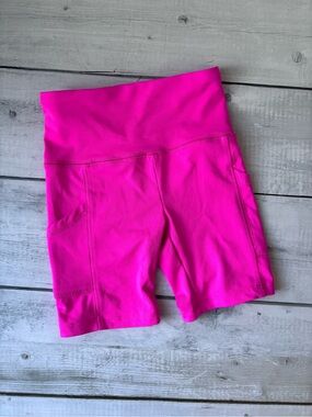 Place Hot Pink Kids Athletic Bike Shorts with Side Pocket